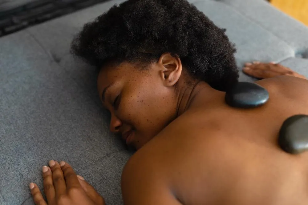 African American Woman Woman With Eyes Closed