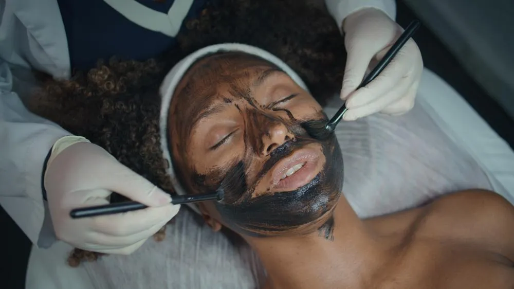 Closeup Cosmetologist Brush Mask For Peeling